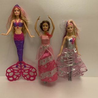 Barbie Doll Bundle X 3 Mermaid,  Ballerina And Glam