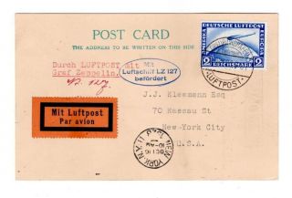 1928 Graf Zeppelin 1st N.  American Flight Card Airship