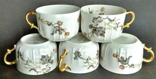Antique Haviland & Co Limoges 5 Flat Tea Cups No Saucers Schleiger H Co - L 234a