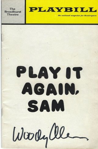Woody Allen Signed 1969 Playbill " Play It Again Sam " Actor,  Writer Director Aa