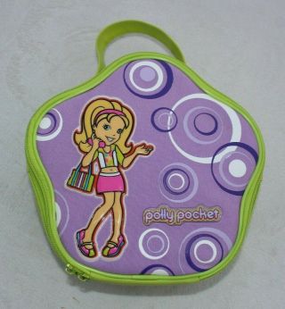 2004 Polly Pocket Green Carry Case/bag - Doll & Clothes Storage Zipper