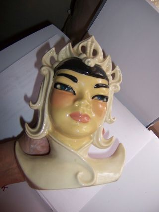 Vintage Head Vase Lotus Pretty Asian Head Vase Ceramic Arts Studio