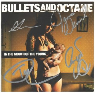 Bullets And Octane Ltd Ed Signed By All 5 Rare Cd Booklet,  Rock Stickers
