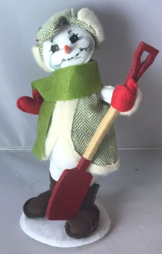 Annalee Christmas Doll 2013 Alpine Snowman W/shovel - 9 "