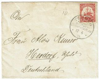 German South West Africa 1914 Tsumeb Cancel On Cover To Germany