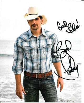 Country Music Star Brad Paisley Signed Autographed 8x10 Concert Photo With
