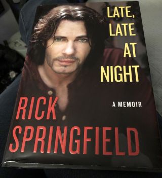 Rick Springfield Autographed Book Late Late At Night A Memoir Hcdj 2010 Nm