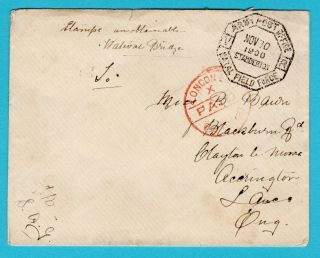 Boer War Field Post Cover 1900 Army P.  O.  Standerton Natal - " Stamps Unavailable "