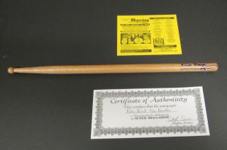 Pete Best The Beatles Signed Autograph Drumstick Drum Stick With C.  O.  A.