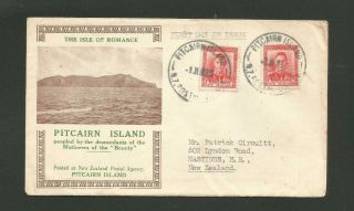 Scarce 1938 Zealand Postal Agency On Pitcairn Island Cacheted Cover