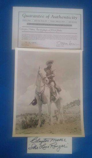 The Lone Ranger - Clayton Moore - Signed/autographed Cut W/coa (8 X 10)
