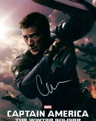 Chris Evans Captain America Autographed 8x10 Photo Really Signed Photo