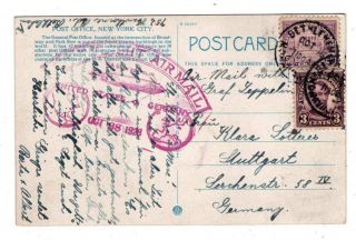 1928 Graf Zeppelin 1st Return Flight On Postcard Airship Post Office,  Nyc