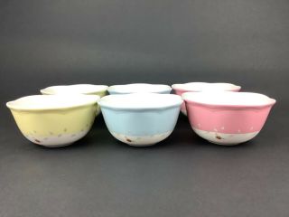 Lenox Butterfly Meadow Set Of Six (6) Dessert Bowls 4 3/4 " Blue Pink Yellow