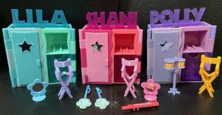 3 Mattel 2002 Polly Pocket Rock N Pop Concert Stage Battery Operated Shani Lila