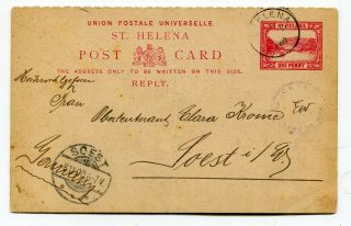 St Helena 1900 Pow Prisoner Of War Censor - Upu Postcard To Germany - Boer War -