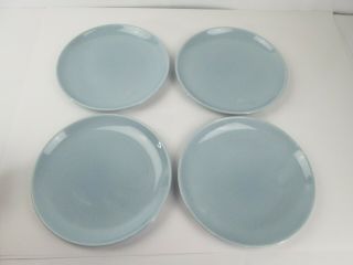 Set Of 4 Russel Wright Iroquois Casual China Blue 9 " Plate Mcm