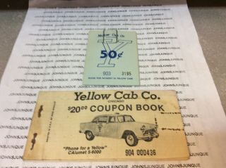 Yellow Cab Company Chicago Coupon Book With 50 Cent Coupons Vintage