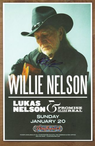 Willie Nelson Autographed Gig Poster On The Road Again