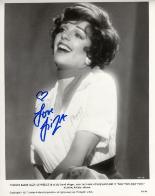 Liza Minnelli Hand Signed Photo Authentic Autograph Cabaret York Arthur