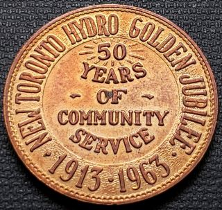 1913 - 1963 Toronto Hydro Golden Jubilee 50th Anniversary Medal