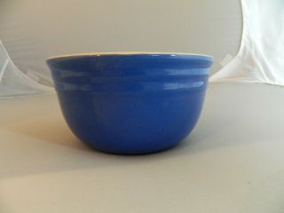 Set (3) Vintage Oxford Stoneware Cobalt Blue/cream Nesting / Mixing Bowl Set