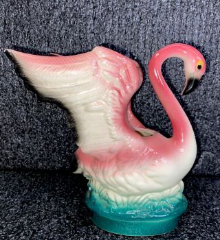 Mid - Century Maddux California Pottery Pink Flamingo Figurine / Planter 6.  5x6x4”