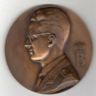 1960 Belgium Medal For 100 Year Anniv.  Of Municipal Credit,  King Baudouin Obv.