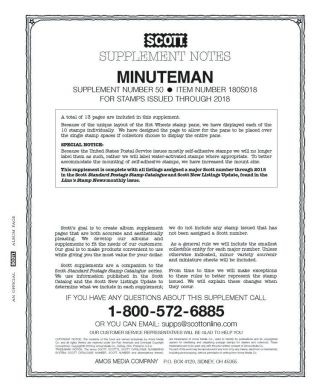 Scott Stamp Album Supplement - Minuteman - 2008