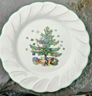4 Nikko Happy Holidays Christmas Tree Dinner Plates Set