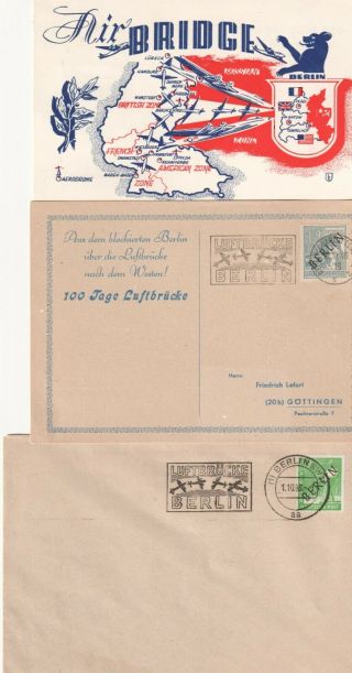 Germany,  1948 Berlin Airlift Covers/cards X 3