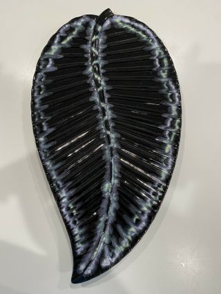 Royal Haeger Black Cascade Leaf Plate