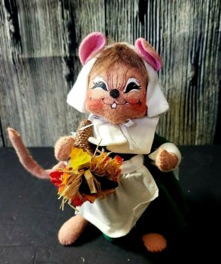 Annalee Plush Thanksgiving Pilgrim Girl Mouse Cornucopia