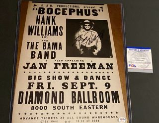 Hank Williams Jr Signed Vintage Concert 11x14 Poster Psa Dna Certified Autograph