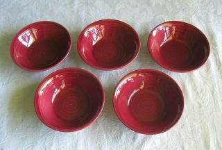 Metlox Colorstax Cranberry Soup Cereal Bowls Set Of 5 Exc