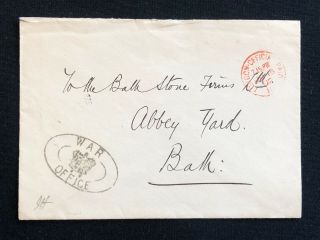 Postal History England,  Postal Cover War Office In London To Bath Dated 1902