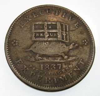 1837 Hard Times Token With Turtle And Donkey (low - 19)