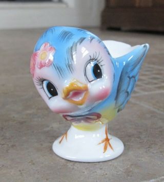 Ec Vintage Rare Lefton Blue Bird Egg Cup