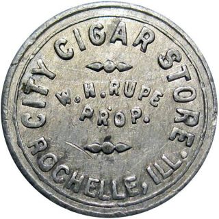 1917 Rochelle Illinois Good For Token City Cigar Store Unlisted Merchant