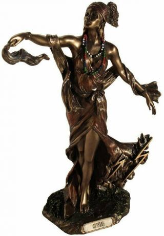Oya - Goddess Of Wind,  Storm And Transformation Figurine,  Bronze Color