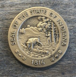 1816 - 1966 State Of Indiana Sesquicentennial Medal Medallic Art Company Neat