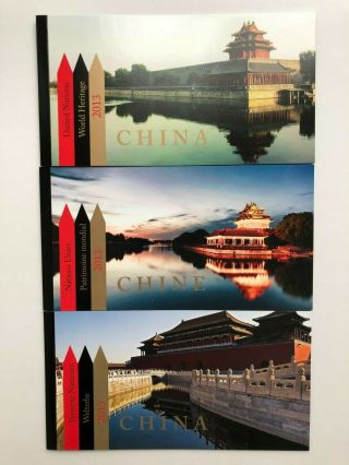 United Nations 2013 China World Heritage Stamp Booklets - Set Of 3 Nh