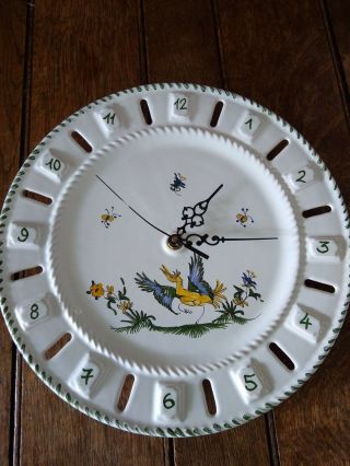 French ▪faience De Moustiers ▪wall Clock ▪perfect Condition▪ Rare