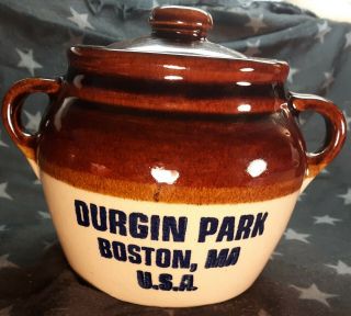 Vintage Durgin Park Stoneware Bean Pot Crock Monmouth Maple Leaf Priority