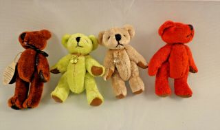4 Tiny Jointed Teddy Bears – Boyd’s Bears T.  F.  Wuzzies