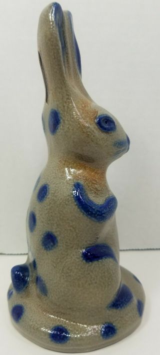 Beaumont Pottery Bunny Bank Maine Salt Glazed Stoneware Blue Rabbit 1996 BBP 2