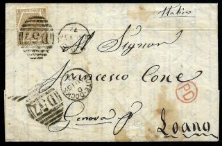 Great Britain Brown 6p Qv On 1872 Folded Cover Bute - Docks Cardiff To Italy
