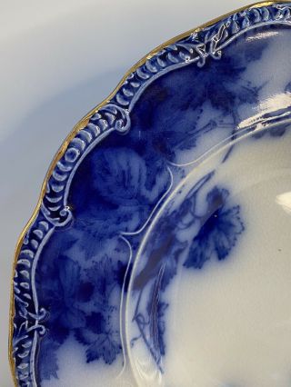 2 Antique Ridgeway Pottery Lonsdale Flow Blue Semi - Porcelain Soup Bowls England 2