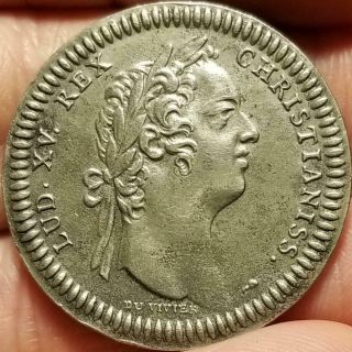 Vtg.  Du Vivier Token Medal 1753 King Louis Xv Jeton French Colonies In America