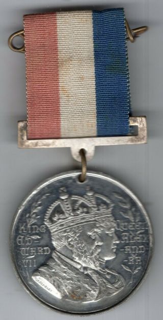 1902 King Edward Vii Coronation Celebration Medal,  By J.  Dingley,  Villa Cardiff